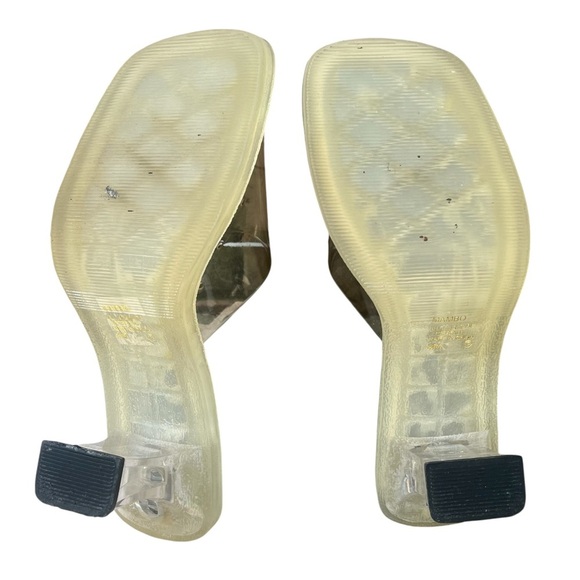 Mudd Vintage Y2K Clear Holographic Square Toe Chunky Kitten Heels Size 8 - Picture 8 of 9